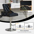 thumbnail image 5 of KISRAIS Swivel Bar Stools Set of 2, Velvet Counter Height Bar Stools for Kitchen Island, Adjustable Bar Chairs Barstools, Tufted Back, Metal Base, 5 of 9