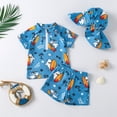 thumbnail image 2 of Splozh Kids Boys Sun Protection Rash Guard Set 3 Piece with Hat for 6 12 18 24 Months 2T 3T 4T 5T, UPF 50+ Swim Trunks and Swim Shirt Light Blue,12-18 Months, 2 of 4