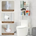 thumbnail image 4 of SUSUZI Over the Toilet Storage Rack 3-Tier Bathroom Organizer Shelf Metal Bath Shelves Freestanding Above Toilet Stand for Bathroom Laundry, White, 4 of 11