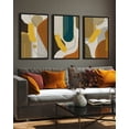 thumbnail image 3 of Drsoum Large Boho Abstract Wall Art 24x36in3pcs Black Framed Modern Minimalist Luxury Gold Line Artwork Kitchen Dining Room Decor, 3 of 8