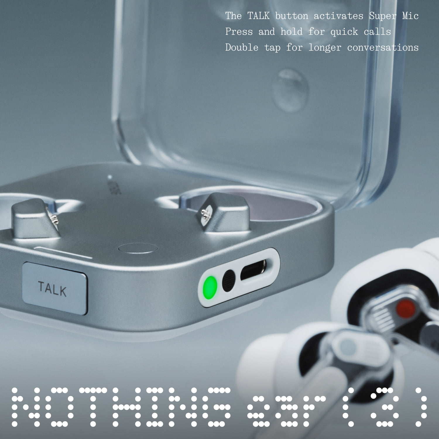 Nothing Ear (3) Wireless Earbuds Super Mic 45dB Hybrid Active Noise Cancelling Bluetooth Headphones Hi-Res 6 Mics, 12mm Dynamic Bass Boost, Dual Connect ANC Sport Ear Buds for iPhone Android, Black