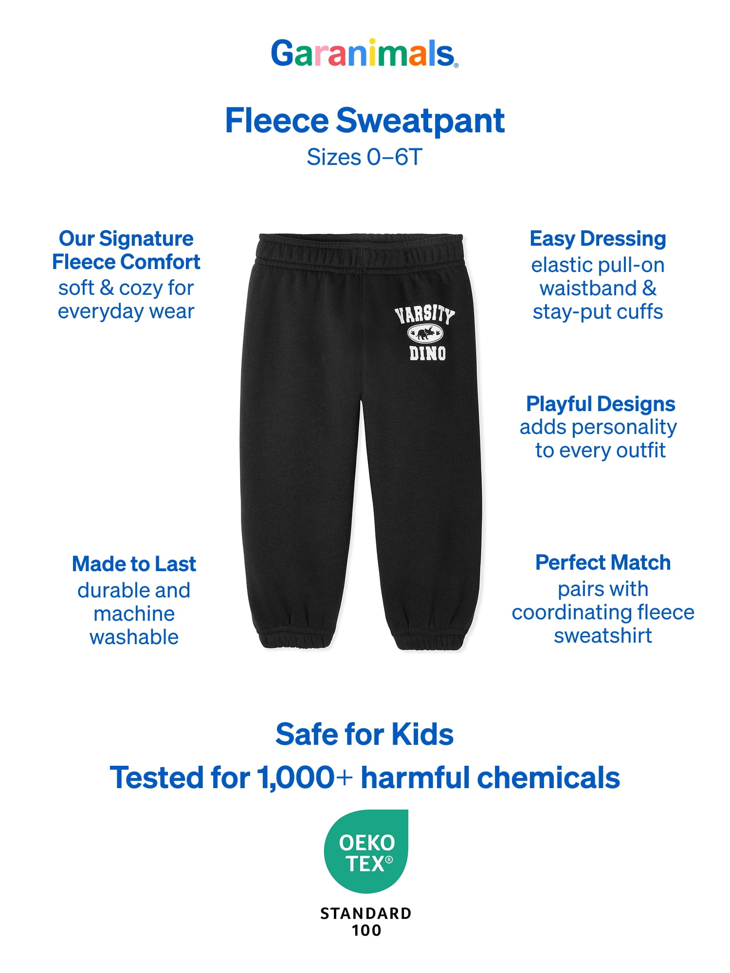 Garanimals Baby & Toddler Boys Fleece Sweatpants, Sizes 0-6T