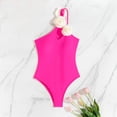 thumbnail image 6 of Womens One Piece Bathing Suit Open Back Halter/One Shoulder Slimming Beach Summer Outfit Cute Swimwear (XL, Hot Pink), 6 of 6