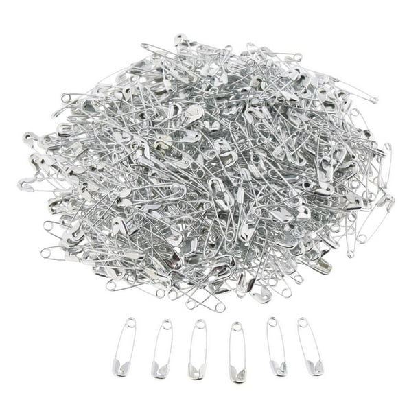 Imperdibles de aguja de metal brillante niquelado, ideales para trabajo de oficina y manualidades. 500PCS 18mm Plata