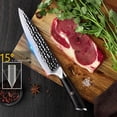 thumbnail image 2 of Professional Chef Knife, 8 Inch High Carbon Stainless Steel Sharp Kitchen Knives with Ergonomic Handle, Full Tang Chopping Meat Slicer for Family & Restaurant (Irregular Hammered Pattern), 2 of 7
