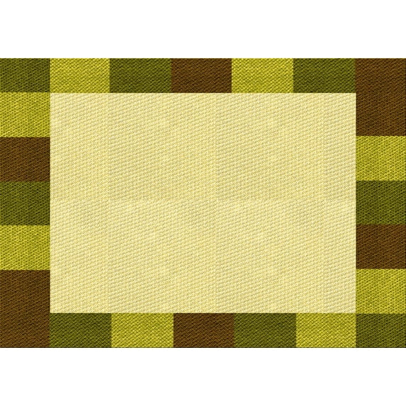 Ahgly Company Machine Washable Indoor Rectangle Transitional Dark Yellow Green Area Rugs, 7' x 10'