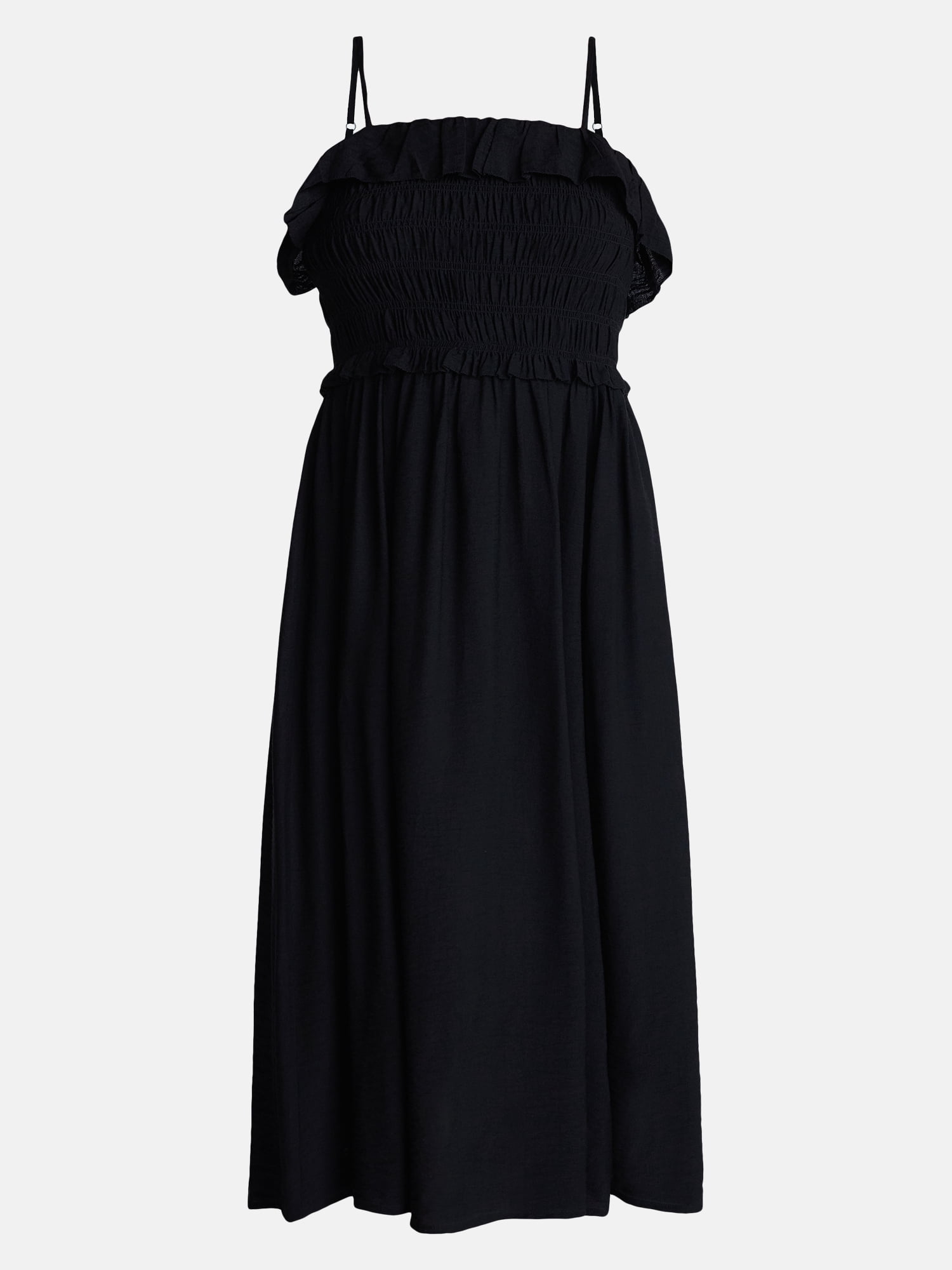 Time and Tru Women's Sleeveless Smocked Midi Dress, Sizes XS-XXXL