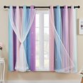 thumbnail image 1 of XiDi Cortinas Arco Iris para Dormitorio, Estrellas Huecadas Decoraci&oacute;n Cortinas Azules con Aislamiento T&eacute;rmico con Anillos para Ni&ntilde;os Ni&ntilde;as Tratamiento Vent, 1 of 8