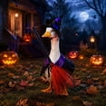 thumbnail image 4 of Sruoe Halloween Cloak Hat Set Porch Goose Outfits, 23" Porch Goose Clothes for Lawn Yard and Patio Decoration, Lawn Goose Clothing for Cement Goose Lawn Goose Outfit, Garden Goose Costume, 4 of 6