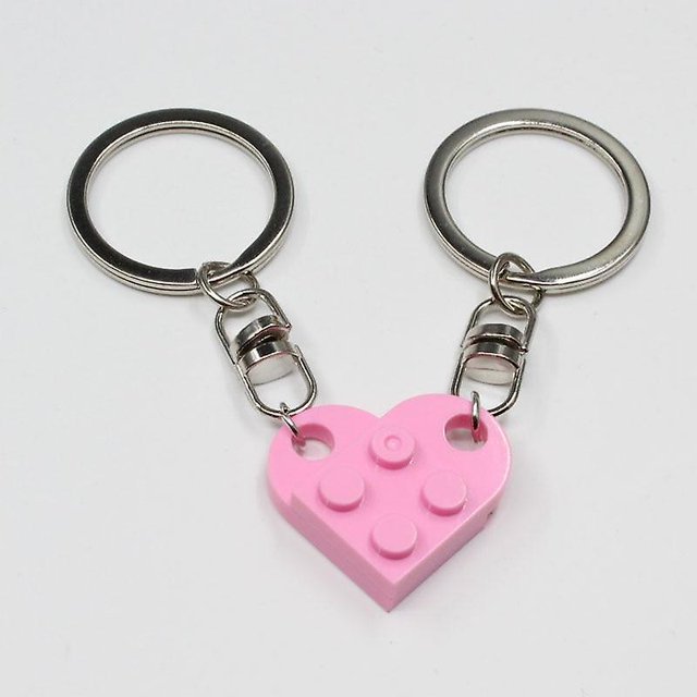 Cute Love Heart- Brick Keychain For Elements Key Ring Jewelry