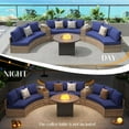 thumbnail image 6 of Jocisland 9 seats Patio Set, Half-Moon Outdoor Couch, with Storage Side Table Wicker Sofa Set, Blue, 6 of 8