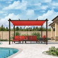 thumbnail image 3 of PURPLE LEAF Pergola 10' X 13’ Outdoor Retractable Pergola with Weather-Resistant Canopy Aluminum Garden Pergola Patio Grill Gazebo for Garden Yard Gazebo, Terra, 3 of 12