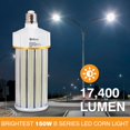 thumbnail image 3 of 150W LED Corn Light Bulb (500-1000W Metal Halide/HPS Replacement), High Output, UL-Listed & DLC Qualified, LED Street Lighting, LED High Bay Lighting (5700K Daylight White), 3 of 5