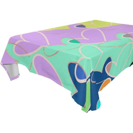 

POPCreation Colorful Heart Line Tablecloth 52x70 inches