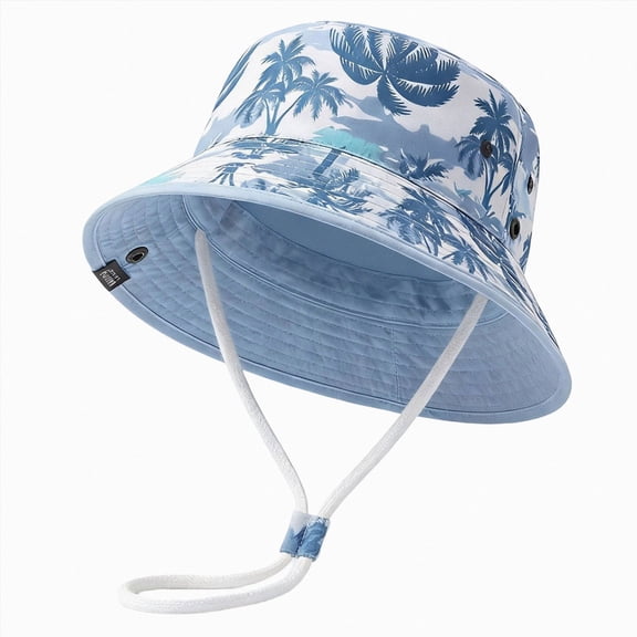 Gubotare Beach Hats for Kids Girls Sun Hat for Kids UV Protection Summer Hat Beach Play Hats Wide Brim Neck Flap for Girls 3T 8T (Sky Blue,3-8 Years)