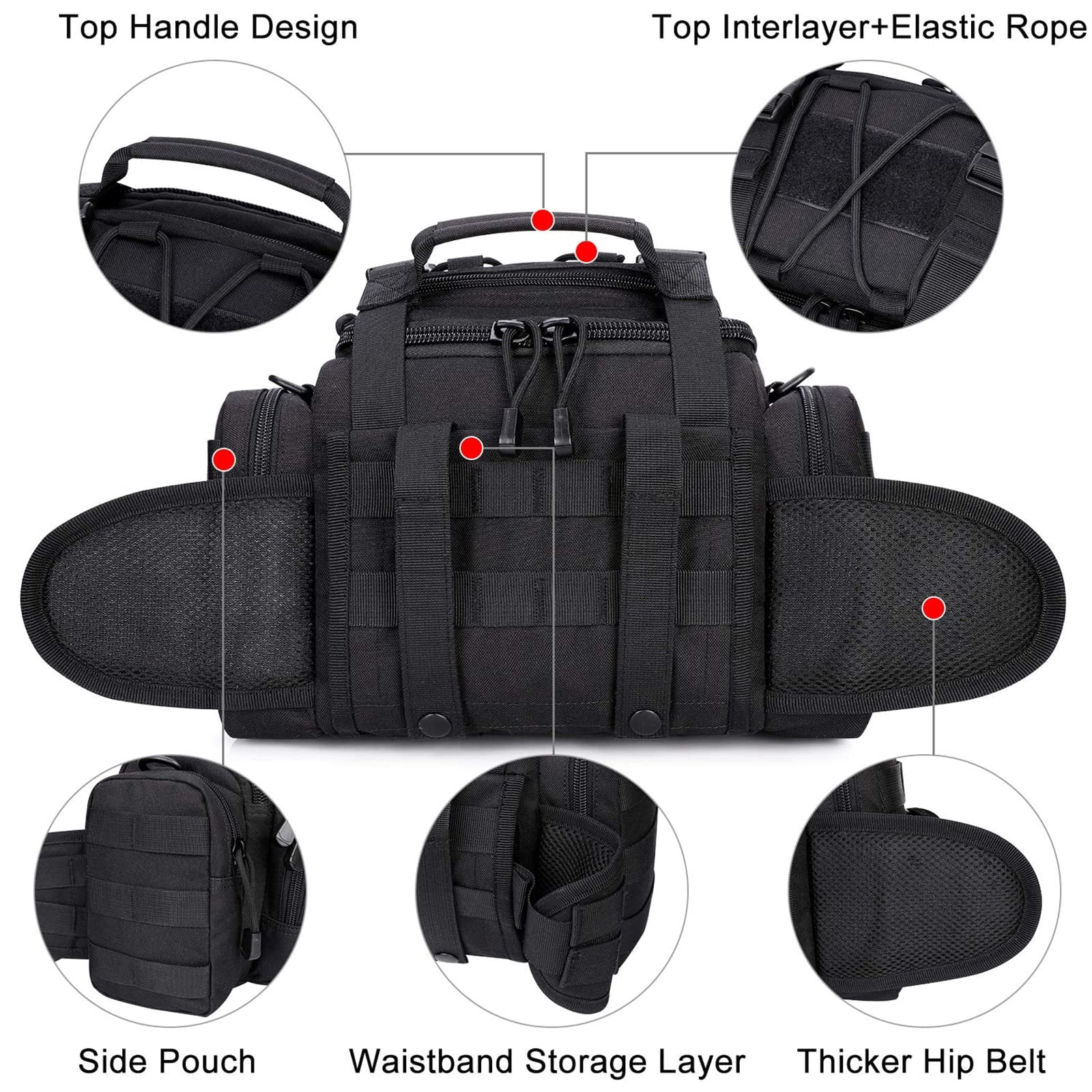 G4Free Sport Outdoor Waist Pack Sling Bag Hiking Fanny Pack Fishing Gear Crossbody Travel Bag