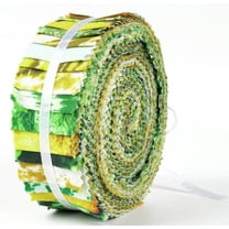Soimoi 40Pcs Tie Dye Print Precut Fabrics Strips Roll Up 1.5x42inches Cotton Jelly Rolls For Quilting - Green