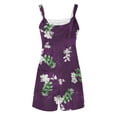 thumbnail image 4 of Puntoco Pantalones cortos casuales para mujer Pantalones cortos casuales con estampado de tirantes para mujer Pantalones cortos tipo mono con bolsillos, 4 of 5