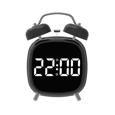 Digital Metal Bell Loud Alarm Clock Creative High Volum Desk Table Alarm Clock for Heavy Sleeper Bedroom Bedside Home Decoration