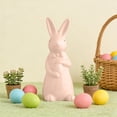 thumbnail image 4 of Ceramic Ornaments Ceramic Easter Bunny Decoration with Bow Pink Home Desktop Ornament for Spring Crafts(1-Piece) Rkxzt, 4 of 7