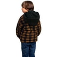 thumbnail image 2 of TrailCrest by Treel Kids Hooded Fleece Jacket – Warm Zip Up Plaid Coat with Pockets, Checkered Winter Outerwear, Brown & Black Plaid, 7/8, 2 of 4