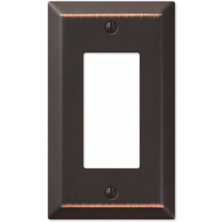 Century Aged Bronze Steel Single Rocker Wallplate by Amertac