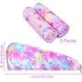 thumbnail image 6 of FacoFaco Pack of 2 Microfiber Hair Towel Wrap for Kids Rapid Drying Turbans for Wet Hair with Button Women & Girls Long, Curly Hair, Pink, 6 of 14