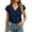Navy, variant on Womens Tops Dressy Casual V-neck Short Sleeve Layered Ruffle Front Tshirt Summer Loose Fit Blouse Fashion Business Shirt Tops Red 2XL