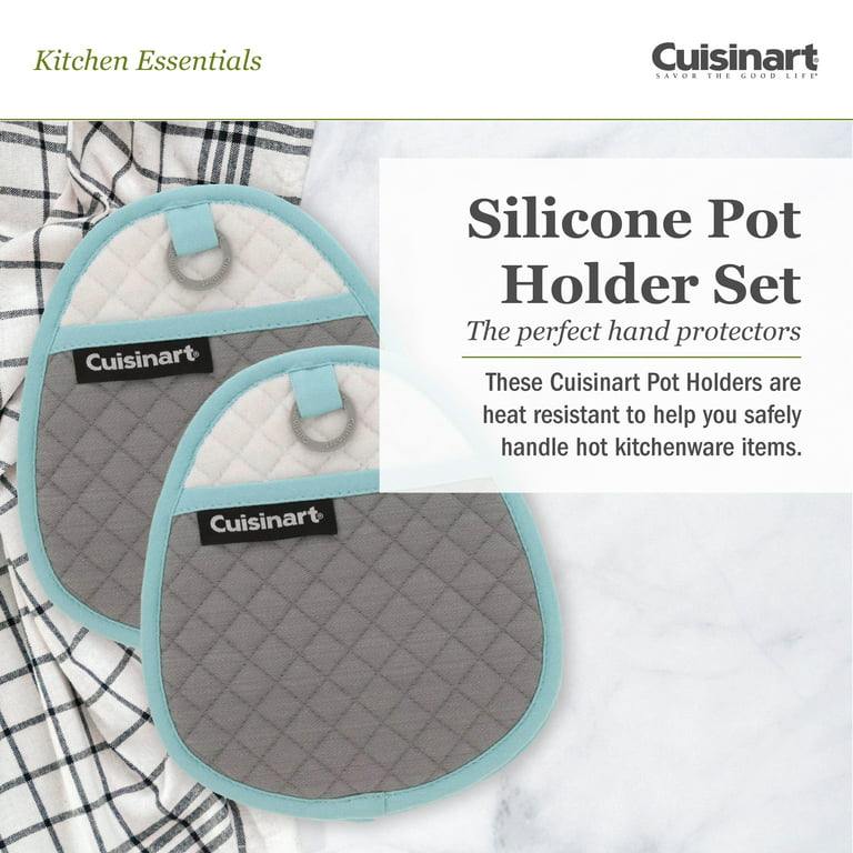  Cuisinart Quilted Oven Mitts, Set of 2 - Heat Resistant Oven  Gloves with Silicone Non-Slip Grip, Convenient Hanging Loop, and Insulated  Pockets - Ideal for Handling Hot Cookware - Drizzle Grey 