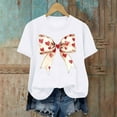 thumbnail image 6 of Wowcloth Woman's Valentine T-Shirt, with Bowknot Design, Fashion Casual Print, Cotton Round Neck Short Sleeve Top for Valentine's Day and Daily Wear, 6 of 6