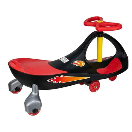 Alex: Lightning Glow Rider - Black & Red - Inertia & Movement Powered Ride-On Toy, Light-Up Wheels, Indoor-Outdoor Play, 220lb Max, Adult-Teen-Kid 3+