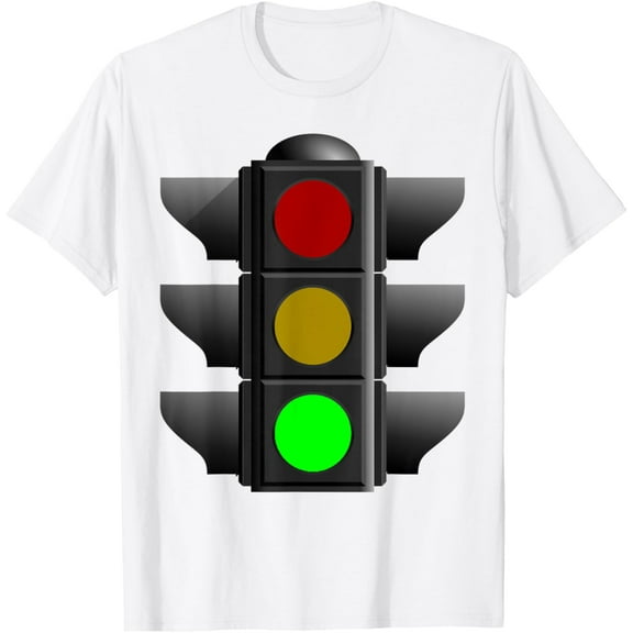 Green Traffic Light Signal Lover Stop Caution Go T Shirt T-ShirtMen and women, White T-shirt, size: Extra large