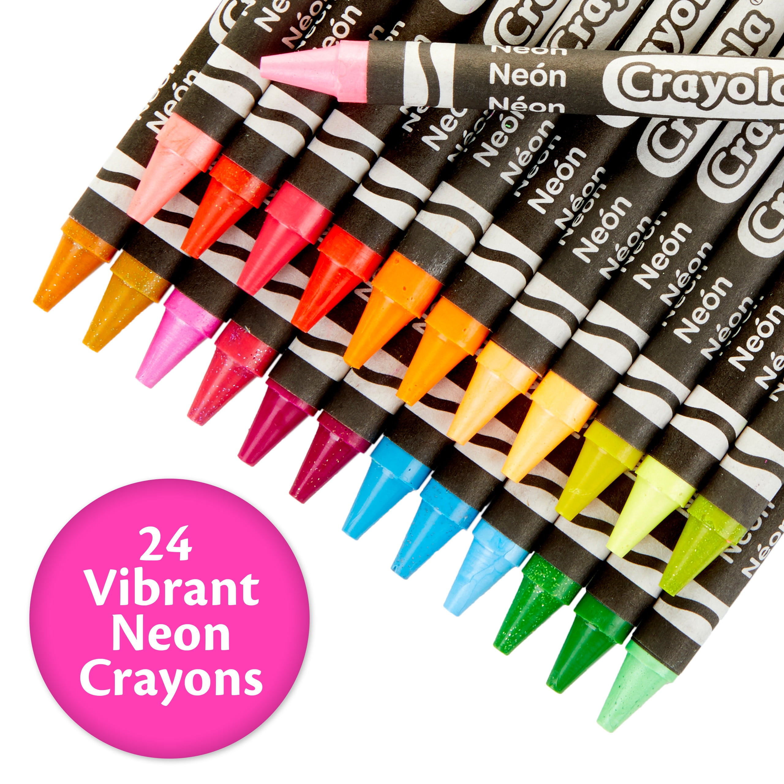 Crayola Neon Crayons, 24 Ct, Classroom Must Haves, Cute School Supplies, Arts & Crafts, Creative Gift for Teachers and Kids, Ages 3+