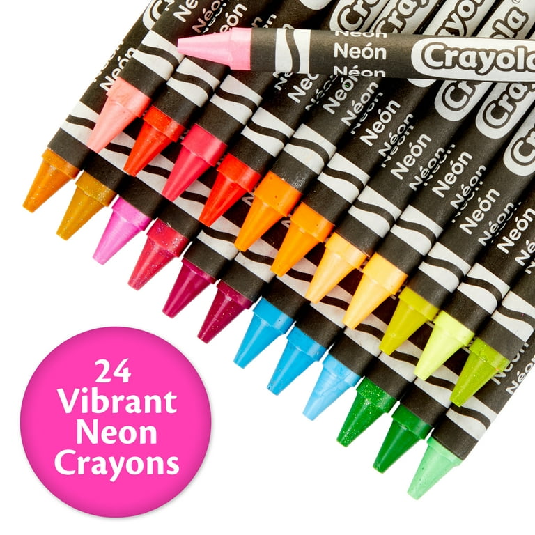 Crayola Neon Crayons, 24 Ct, School Supplies, Teacher Supplies, Assorted  Colors, Beginner Child 