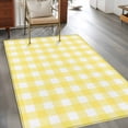 thumbnail image 2 of Yellow Plaid Area Rugs 4'x6', Washable Small Throw Rugs for Office Bathroom, Modern Minimalist Checkered Indoor Outdoor Rug Non-Slip Low Pile Carpet Runner Reversible Floor Mats, 2 of 8