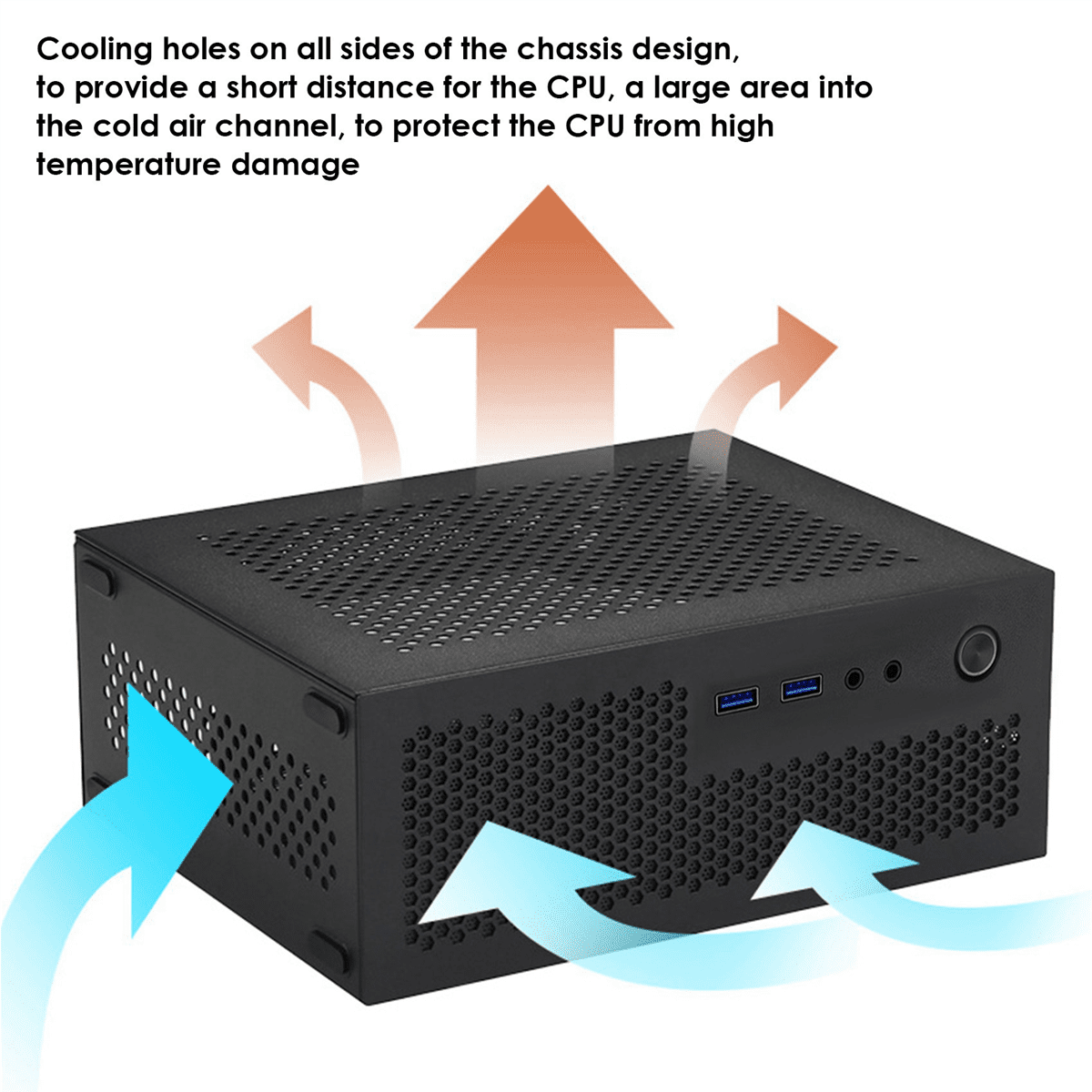 2X A09 HTPC Computer Case Mini ITX Gaming PC Chassis Desktop Chassis USB3.0 Computer Case Home Computer Case Black,2 x Computer Case,Black