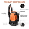 thumbnail image 6 of Keenstone 1500W Electric Pressure Washer 4000PSI Max 2.6 GPM with Adjustable Nozzle 0-120°,Power Cleaning Machine with Foam Cannon, Portable to Clean Patios, Cars, Fences, Driveways, 6 of 9