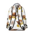 thumbnail image 3 of Highland Cow and Sunflower Print Backpack for School, Cute School Bag with Adjustable Shoulder Straps and Padded Back, 15.3"x11"x7.1", 3 of 5