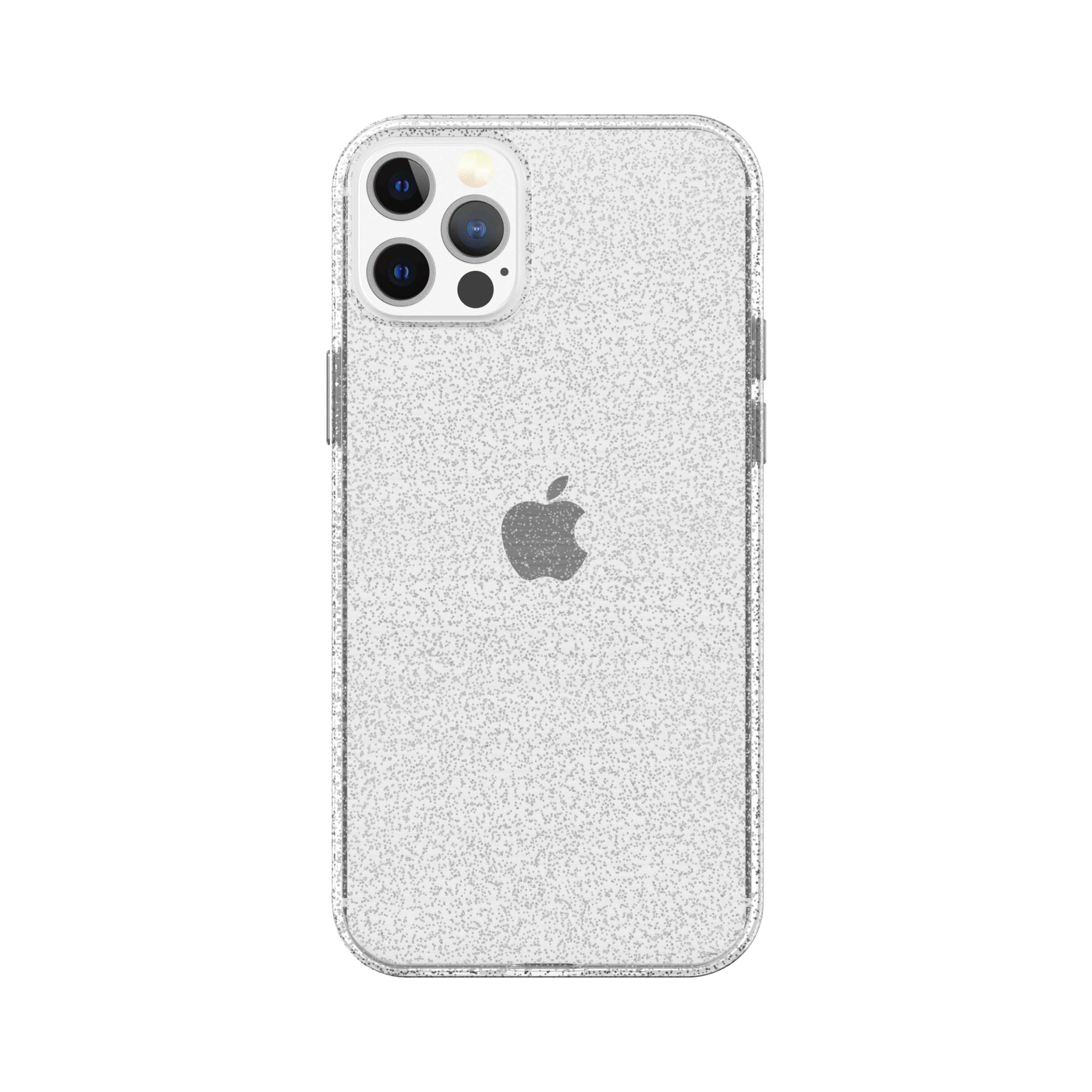 Fashion Phone Case for iPhone 12 Pro Max, Clear with Silver Glitter