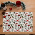 thumbnail image 6 of Christmas Place Mats Set of 6 Red Berries Christmas Tree Leaves Table Mat Holiday Home Kitchen Table Mat Decoration 12x18 Inch, 6 of 6
