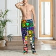 thumbnail image 6 of Lsque Geometry Dash Print Men's Pajama Pants, Lounge Pant - Comfortable Home Wear,Elastic Waistband, Stylish Design-Medium, 6 of 9