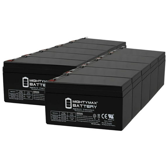 12V 3AH Battery for DoorKing 6500 1/2 HP Swing Gate Operator - 10 Pack