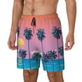 thumbnail image 2 of Fotbe Beach with Palm Trees Men’s Swim Trunks Quick Dry Swim Shorts Board Shorts with Mesh Lining-Large, 2 of 9