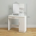 thumbnail image 3 of HOMCOM Vanity Table, Makeup Table with Mirror and Storage Shelves, White, 3 of 10