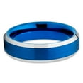 thumbnail image 2 of Blue Tungsten Ring,Tungsten Wedding Band,Tungsten Carbide Ring,Engagement Ring,Silver Ring,6mm, 2 of 4