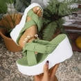 thumbnail image 7 of Women's Plus Size Wedge Sandals Thick Sole Criss Cross High Heel Flip Flops Casual Indoor Chunky Slippers Comfortable, 7 of 7