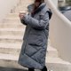 thumbnail image 4 of Parkas de manga larga para mujer, abrigo de algodón de longitud extendida para mujer, abrigo de algodón con capucha gruesa, holgado, resistente al frío y cálido, largo hasta la rodilla, abrigo para mu, 4 of 9