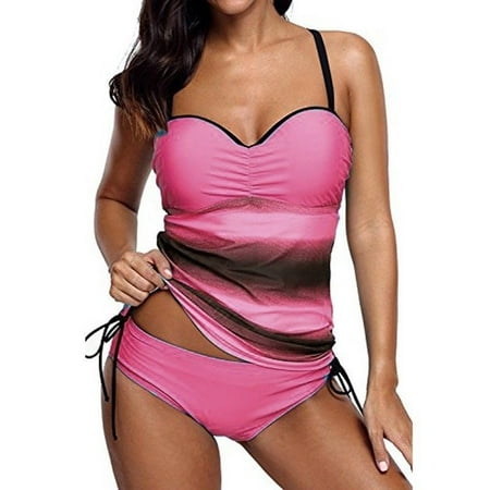 Pink Bathing Suit - New Women Tankini Swimsuit Swimdress Beachwear Bathing Suit Swimwear Plus Size S-5XL