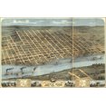 thumbnail image 1 of 24"x36" Gallery Poster, Birdseye view map of Little Rock, Arkansas 1871, 1 of 1