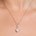 thumbnail image 3 of Gem Stone King 925 Silver and 10K Yellow Gold Rose Quartz and White Lab Grown Diamond Infinity Pendant Necklace for Women By Keren Hanan (3.30 Cttw, Heart Shape 10MM, with 18 inch Chain), 3 of 3
